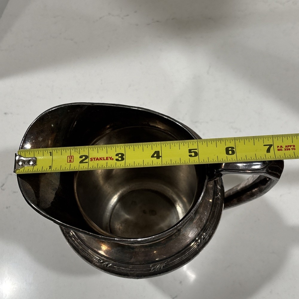Reed & Barton Water Pitcher Hammered Surface Pattern 5585 With Patina