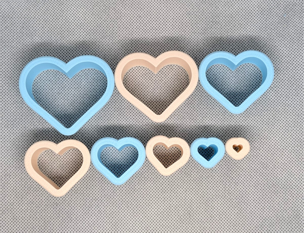 Heart Clay Cutter Shape Set ~ Polymer Crafting Tool ~ Stackable Outline