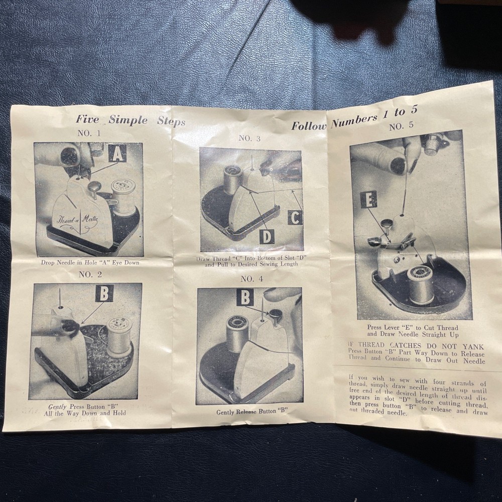 Vintage 1950’s Thread-a Matic Sewing Automatic Needle Threader In Box