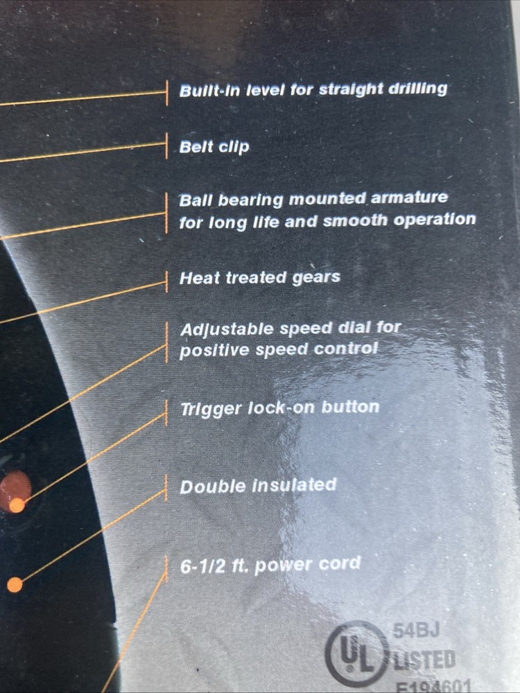 Drill Master 120 Volt 3/8"Variable Speed Reversible Electric Drill Item 3670-NEW