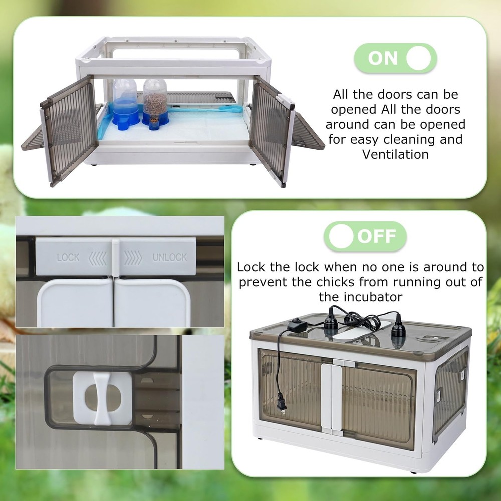 Chicken Brooder Box for Chicks Brooder Heater Chicks Warmer Brooder Plate Kit...