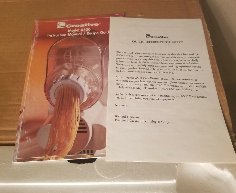 New Creative Pasta Express Automatic Pasta Maker Model X500 1994