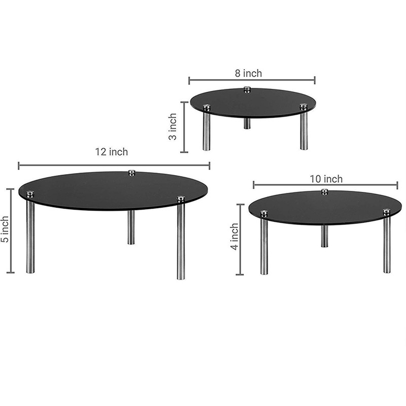 3pcs Round Acrylic Cake Rack Display Dessert Cupcake Holders