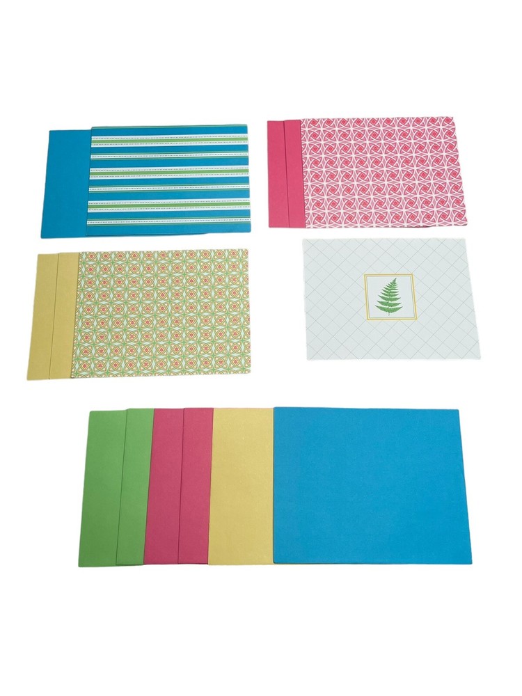 Gartner Studios 9 Note Cards Geometric Bright Blank 6 Envelopes Multicolored