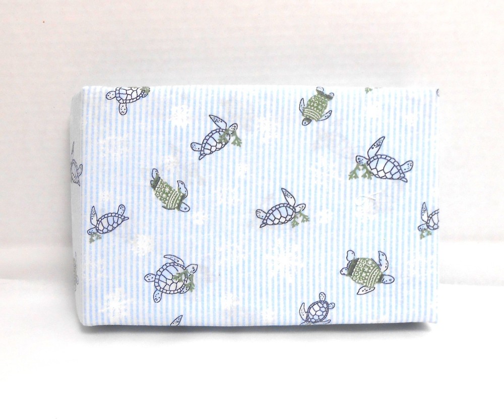 Tommy Bahama 2 Standard Size Pillowcases Blue Stripe Turtle Frolic Pattern