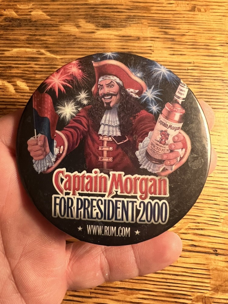 2000 CAPTAIN MORGAN for PRESIDENT pinback button