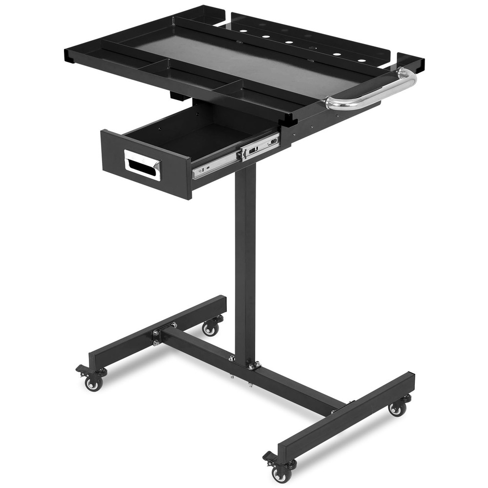 🔥Heavy-Duty Rolling Tool Cart Garage Mobile Adjustable Workbench 330lb Work Tab