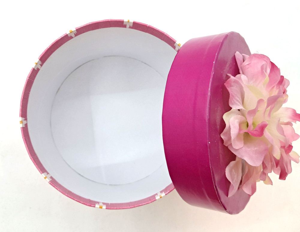 Hallmark Round Gift Box with Flower Lid 4.5" x 3"