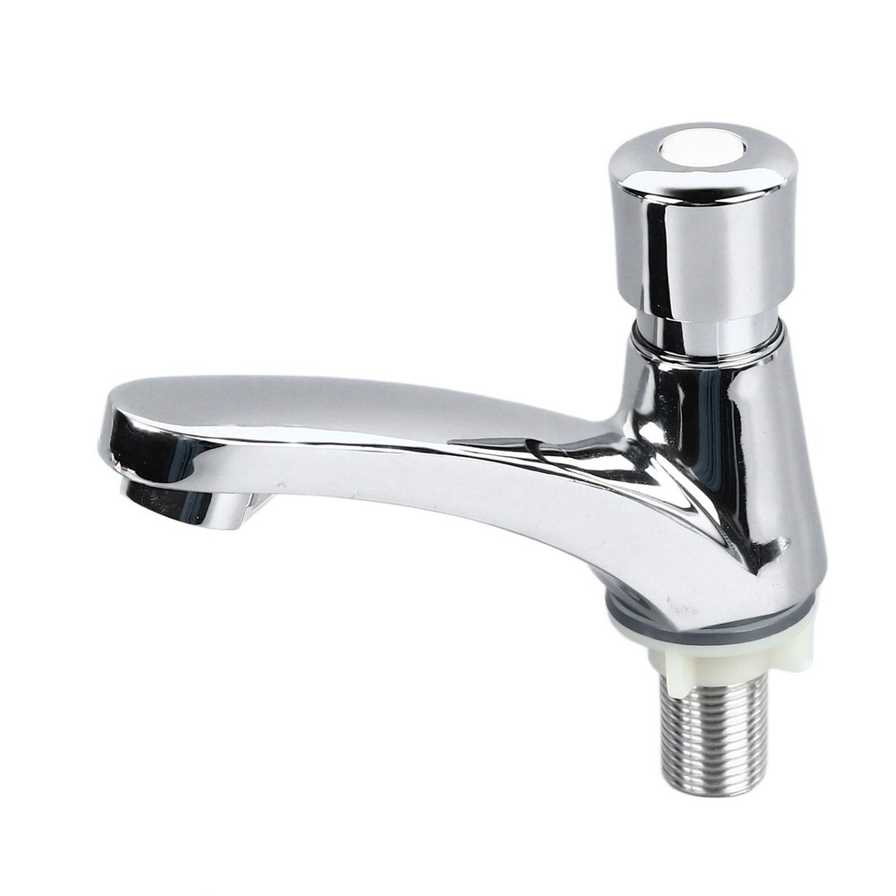 Basin Sink Faucet Push Button Design Water Saving Rugged Time Delay US