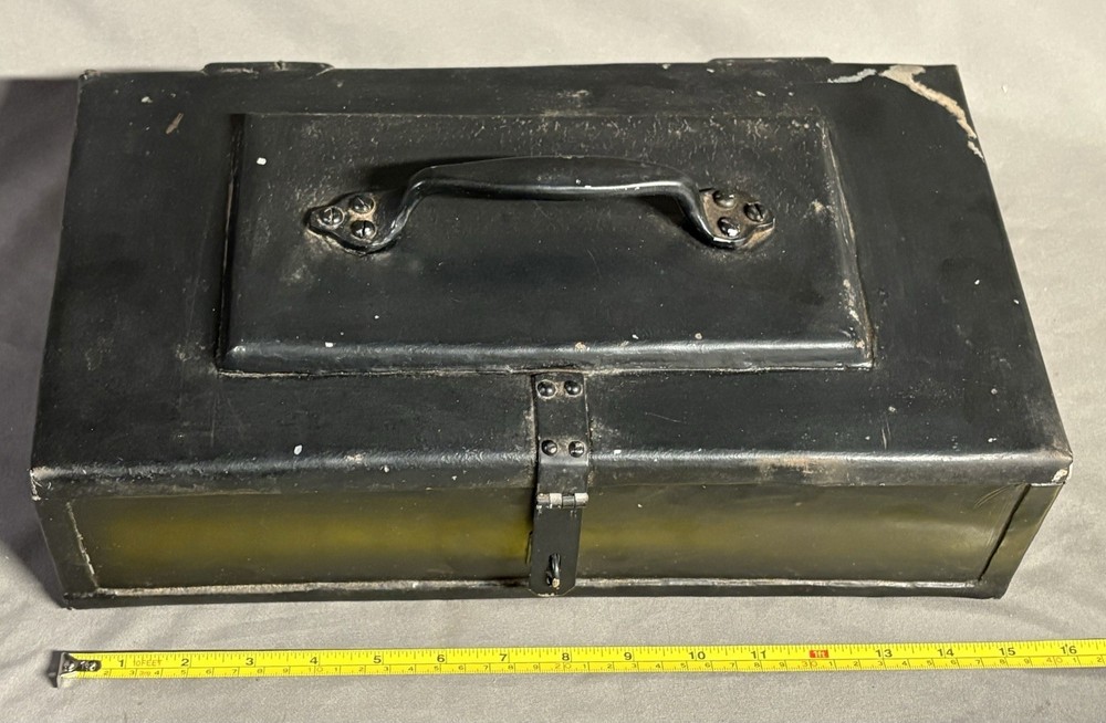 Unique Vintage Heavy Metal Tool Box Chest / Strong Box