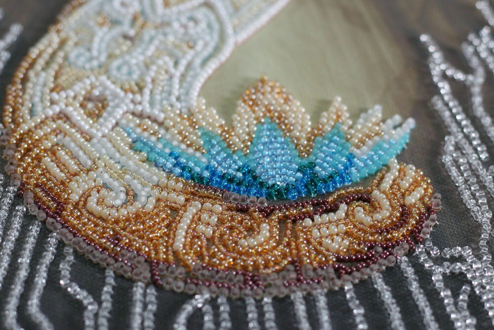 Bead Embroidery Kit DIY Elephant Bead needlepoint Abris Art
