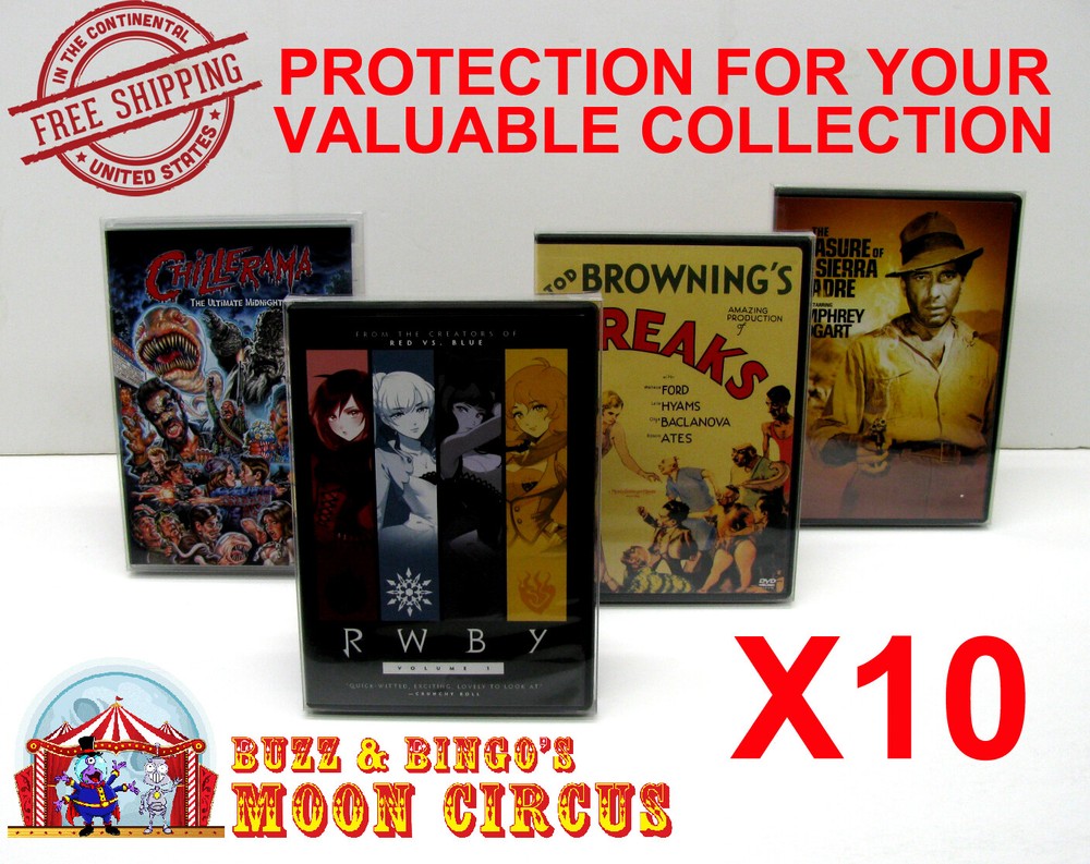 10x DVD STANDARD CASE (SIZE DV1) -CLEAR PLASTIC PROTECTIVE BOX PROTECTOR SLEEVE