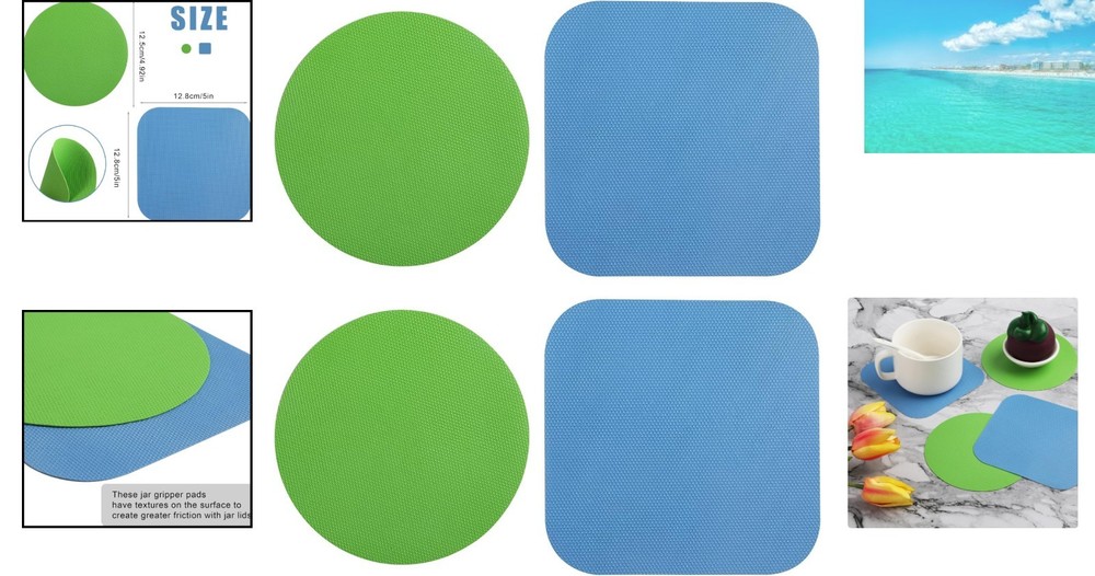 Multi-Purpose Rubber Jar Opener Pads - 4pcs Ideal for Arthritis & Weak Hands