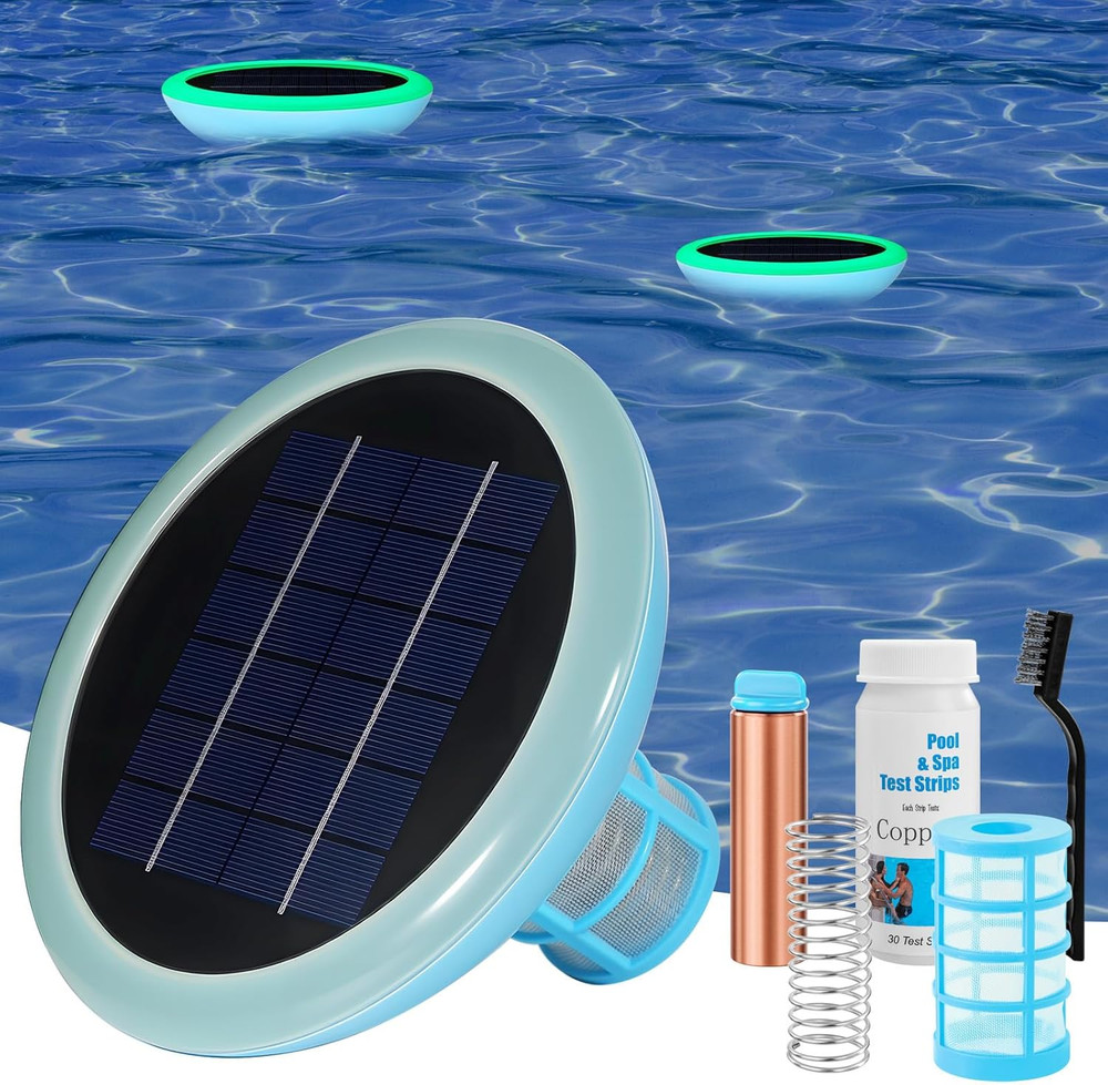 Pool Ionizer Solar Powered Self-Luminous,Copper Ionization,Floating Automatic Wa