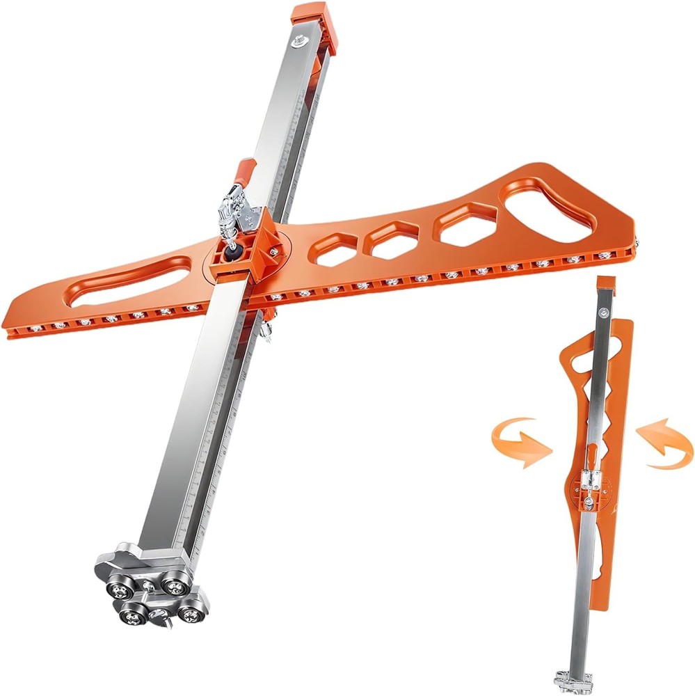Drywall Cutting Tool, Foldable Hand Push Dual Positioning Drywall Cutter