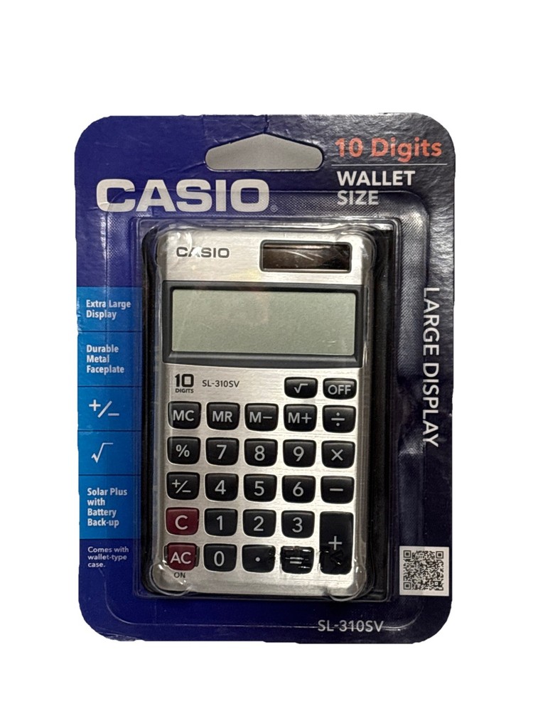 NEW & SEALED Casio SL-310SV 10-Digit Wallet Size Basic Calculator