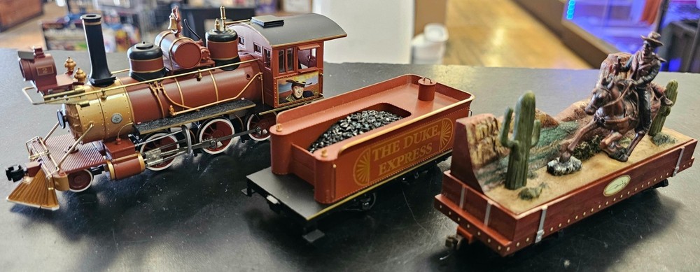 Hawthorne Village John Wayne Train AND Wolf Moonlight Express Train Set