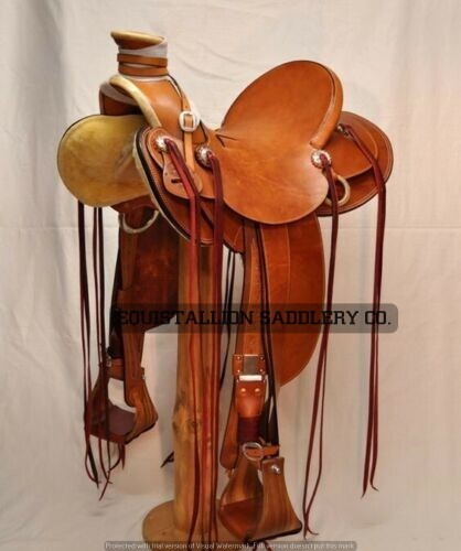 Horse Saddle Wade Tree A Fork Western Premium Leather Roping Ranch Work