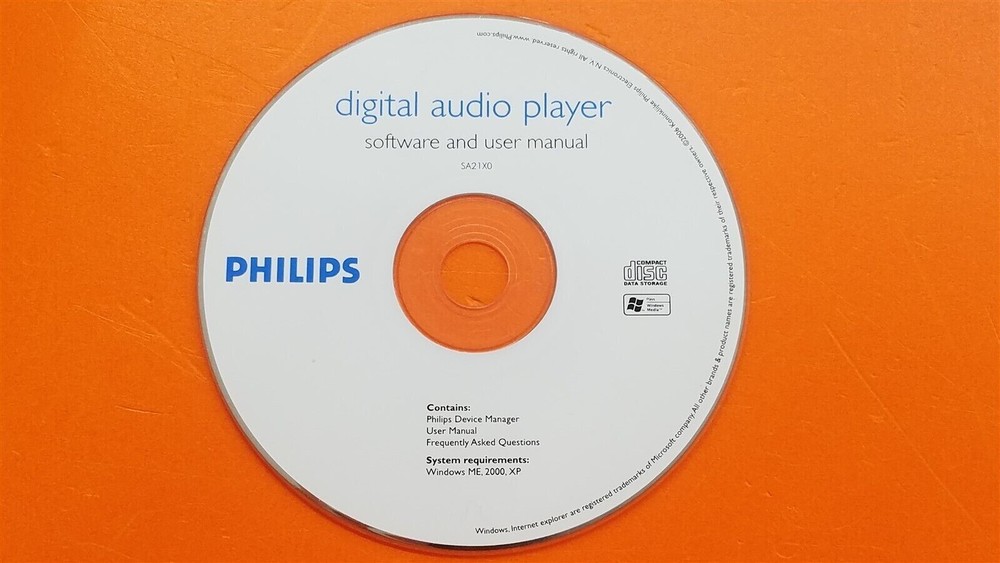 ⭐️⭐️⭐️⭐️⭐️ Philips Digital Audio Player Software and User Manual CD Disc