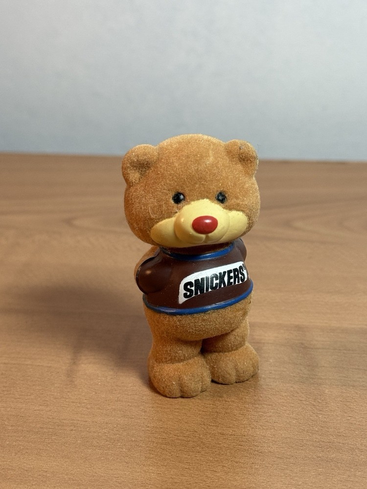 Mars Vintage Snickers Flocked Chocolate Chums Bear Figure 1987