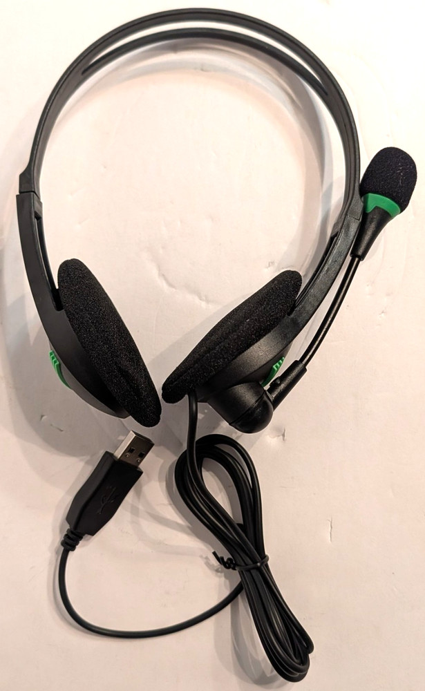 USB Headset with Microphone for PC Computer Chat - Lightweight