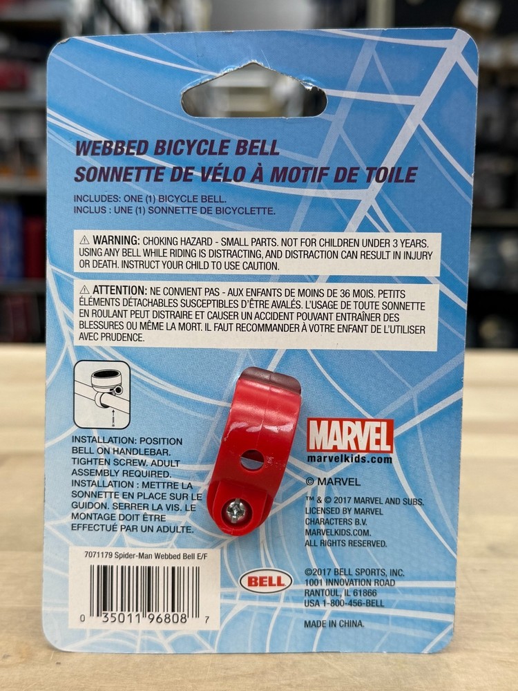 BELL Marvel Spider-Man Bike/Scooter Webbed Horn & Webbed Bell Combo ~ Ages 3+