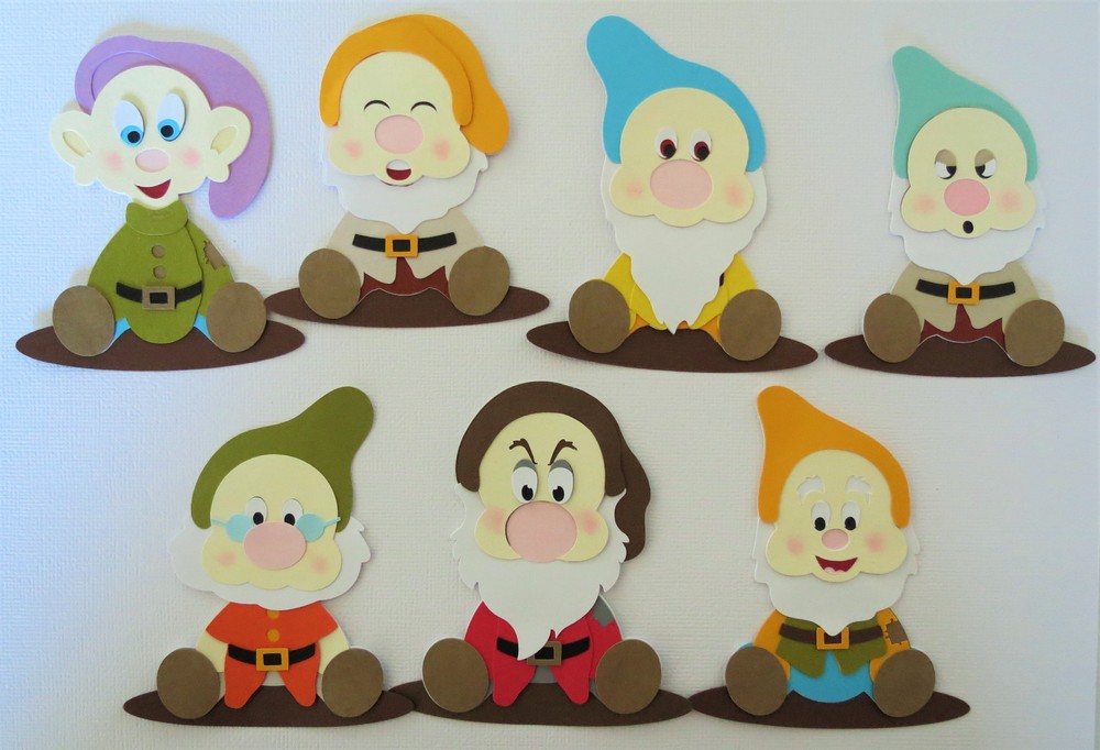 Snow White Seven Dwarfs ONE pc Dopey Grumpy Bashful Paper Piecing Die Cut