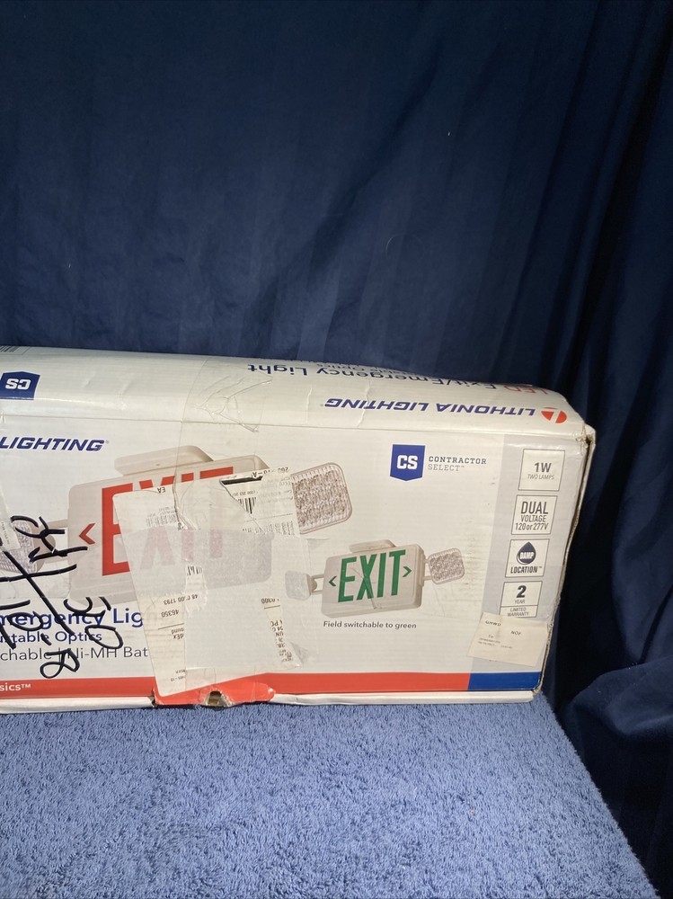 Lithonia Lighting Exit Emergency Light 1 Watt 2 Lamps LED Switchable Field Y3