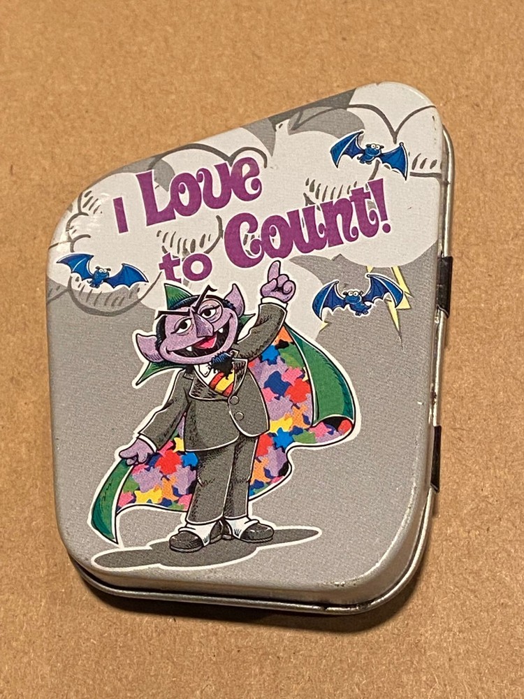 Sesame Street The Count 2.5" Tiny Tin *Pre-Owned* DMB