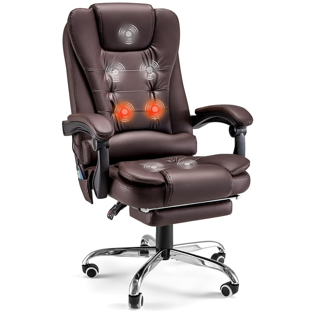 PU Leather Massage Executive Chair with 7 Massage Points and Heat Function