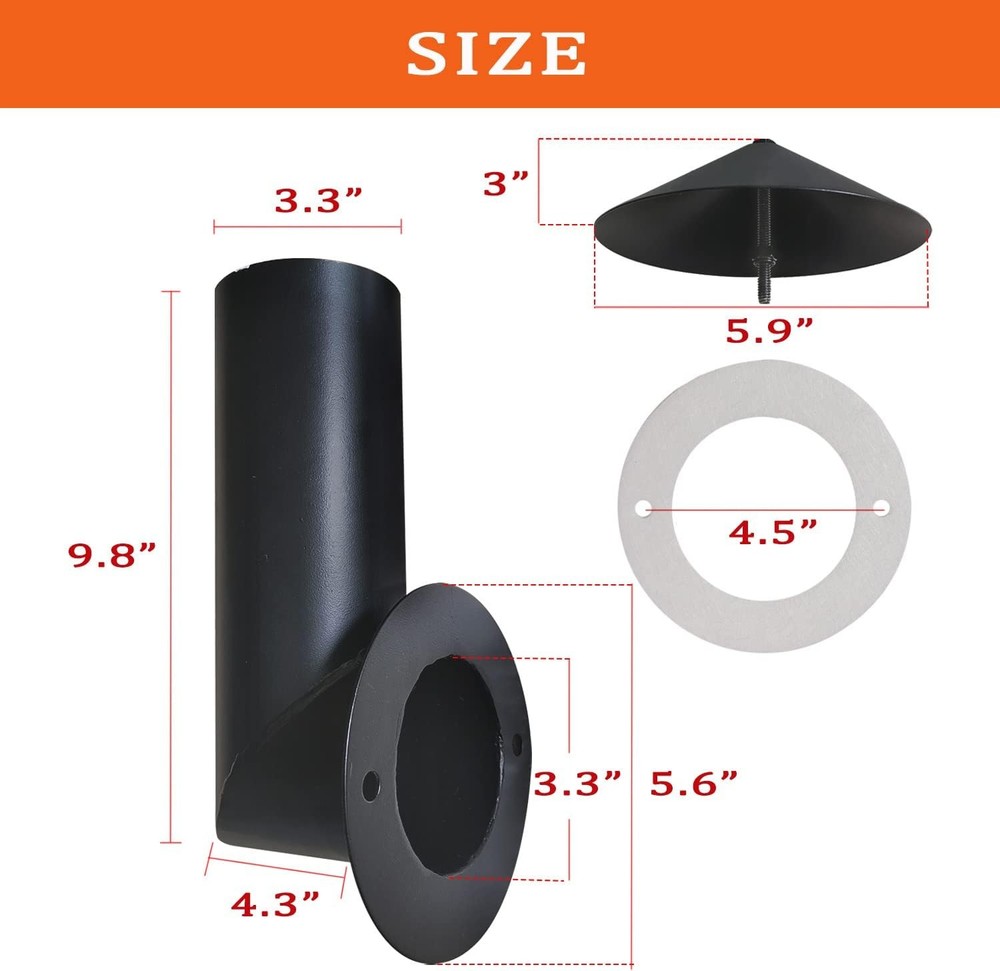 Grill Smoke Stack, Replacement for Pit Boss/Traeger/Camp Chef and Other Pelle...