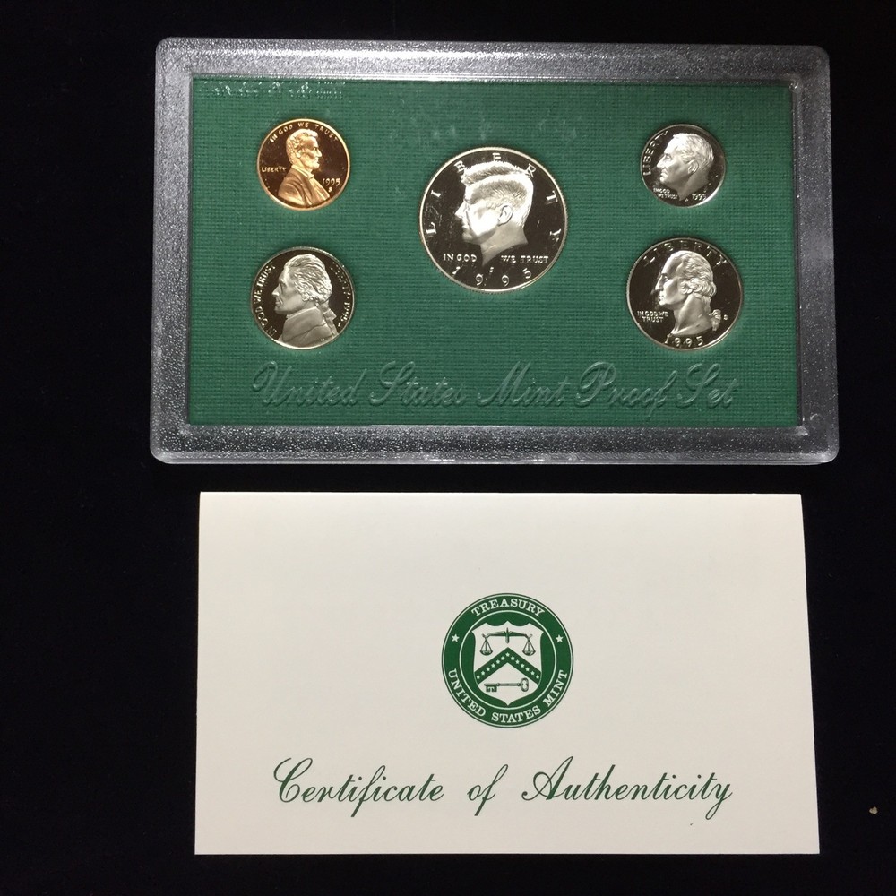 1995 US Mint Proof Set 5 Piece Clad Set COA OGP