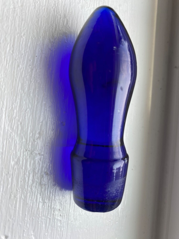 MCM Blenko Style Small Optic Perfume Bottle with stopper - Cobalt Blue
