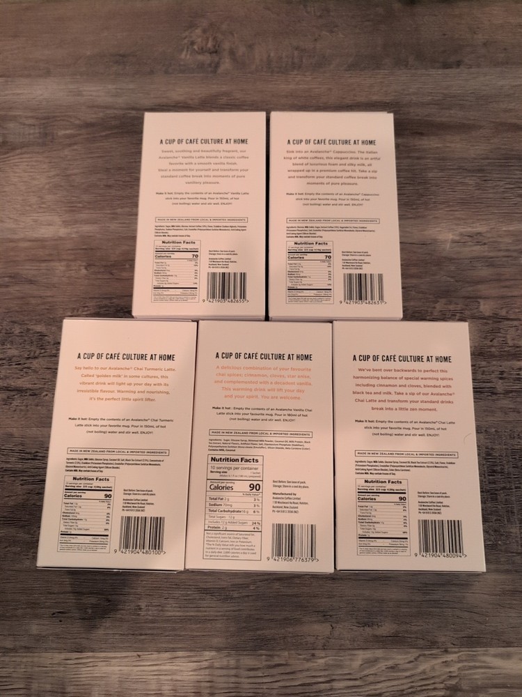 Avalanche BUNDLE x5 Boxes of 10 Count Sticks Coffee Cafe