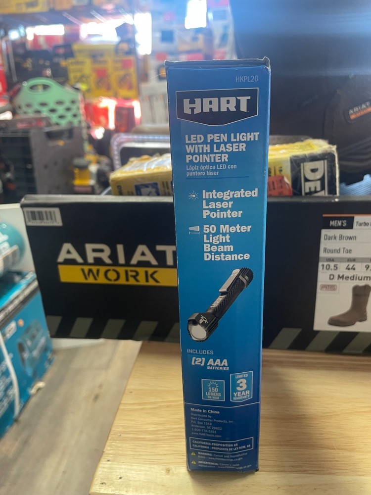 HART LED Pen Light, 150 Lumens, Laser Pointer