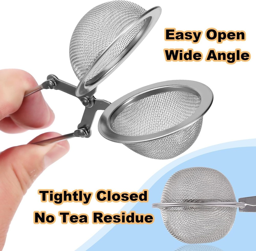 Tea Strainers for Loose Tea, 4 Pack Tea Infuser with Handle Fine Mesh Tea Bal...