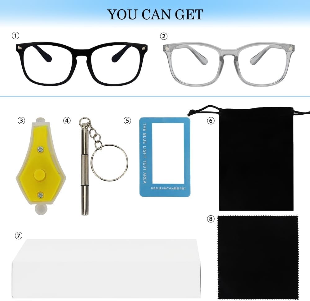 1/2 Pack Blue Light Blocking Glasses Men Blue Light Glasses for Computer Gaming
