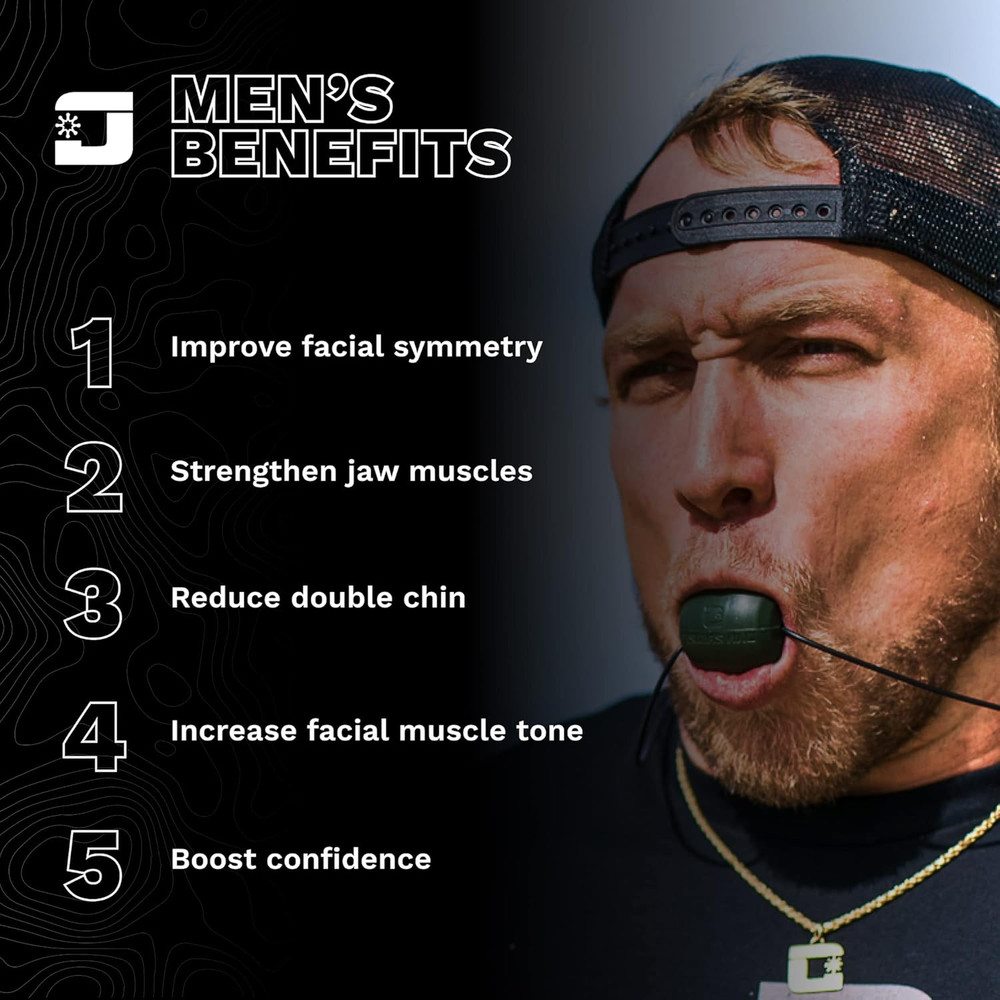 Jaw Exerciser for Men - Pop N Go Guys Pack Intermediate Green and Advanced Gr...