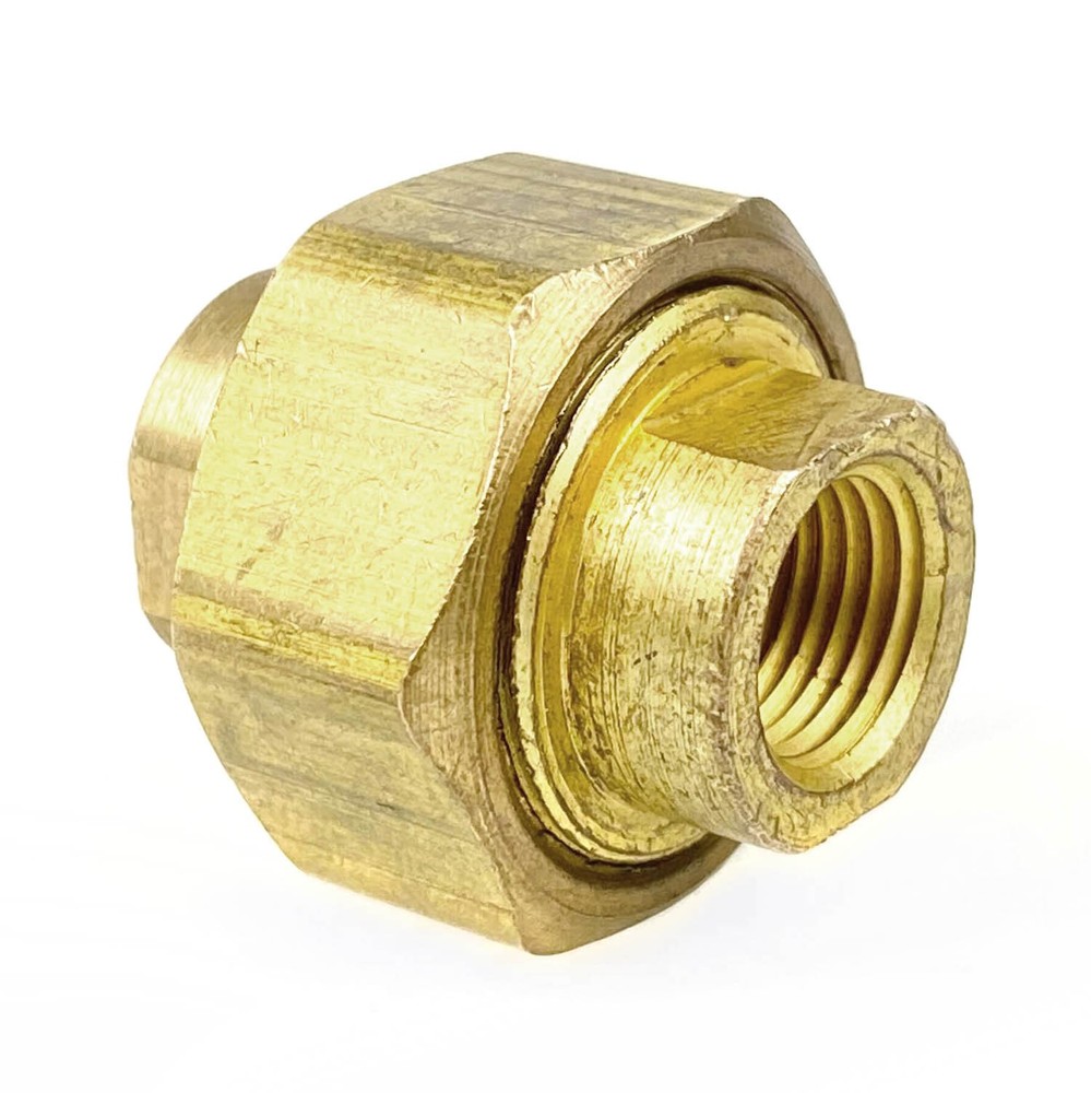 1/8" NPT Female Solid Brass Three Piece Pipe Union Fitting Adapter