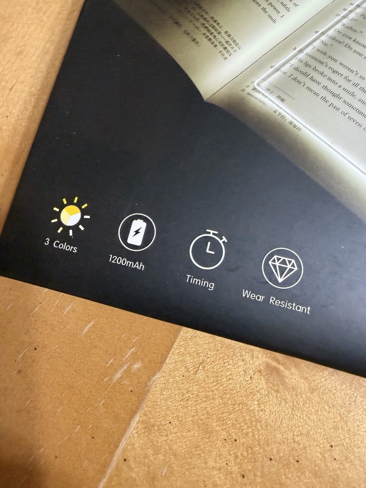 Book & Bedside Light, New in Box, 3 Color Lighting, Timer