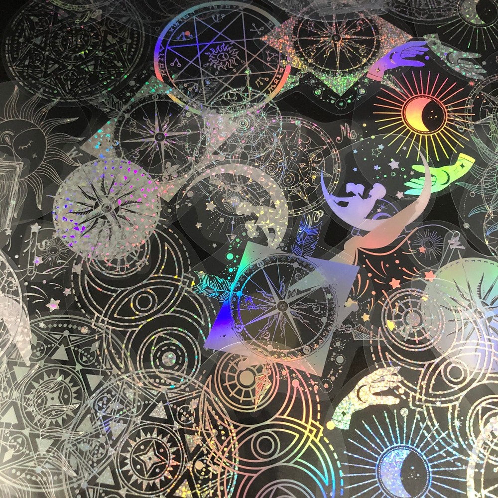 20pcs Constellation Magic Stickers Holographic Style Zodiac Celestial