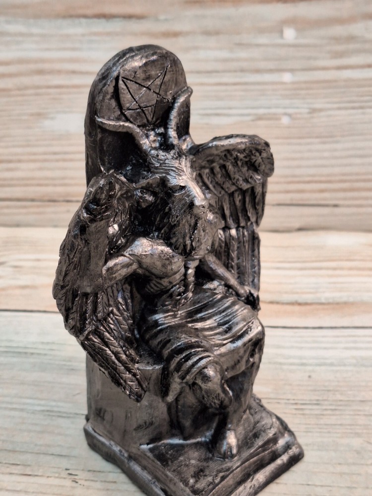 Satan Silver 7" X 5" Satan / Diablo / Devil / Evil / Statue Figurine Templar