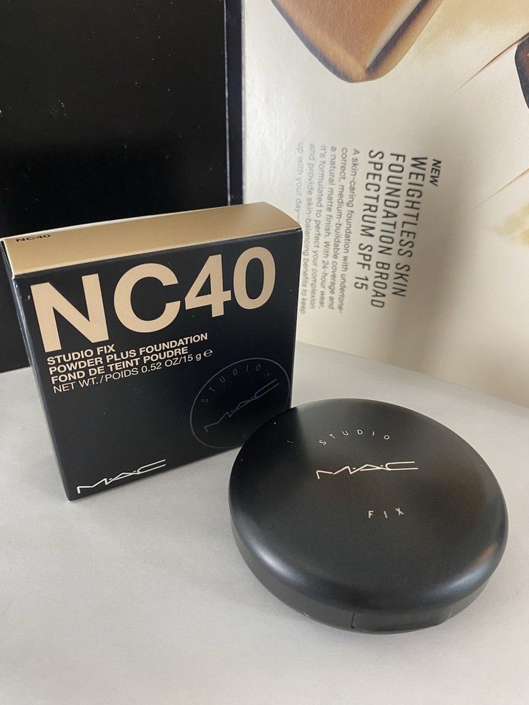 MAC Studio Fix Powder Plus Foundation, Full Size, 15g, Original Formula, NC40