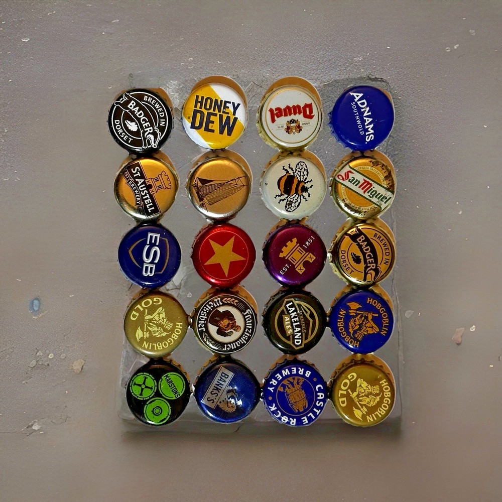 100 beer bottle tops crown caps. Random Selection