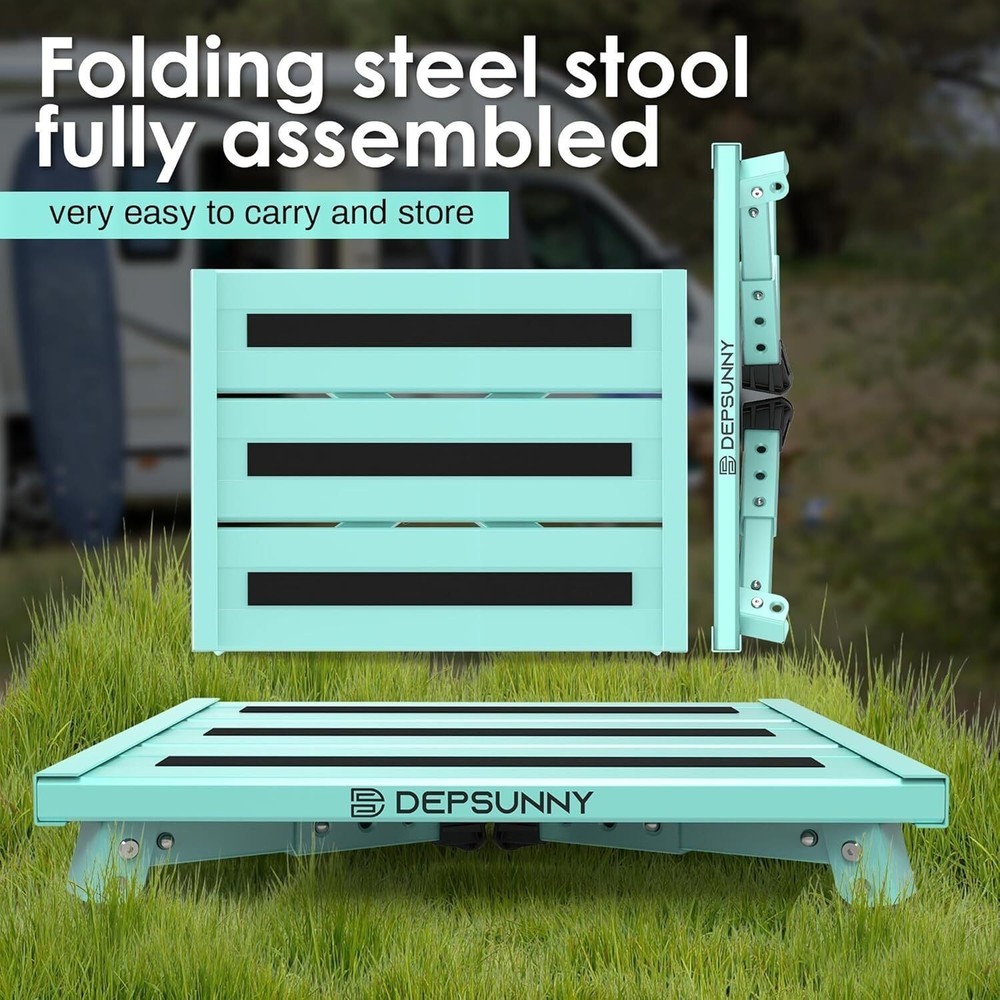 Aluminum RV Step Stable Foldable Platform Step Stool Non-Slip Adjustable Height