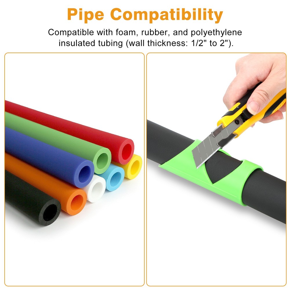 6PCS Foam Pipe Cutter Tool Plastic Pipe Insulation Cutting Guide Fixture Lagging