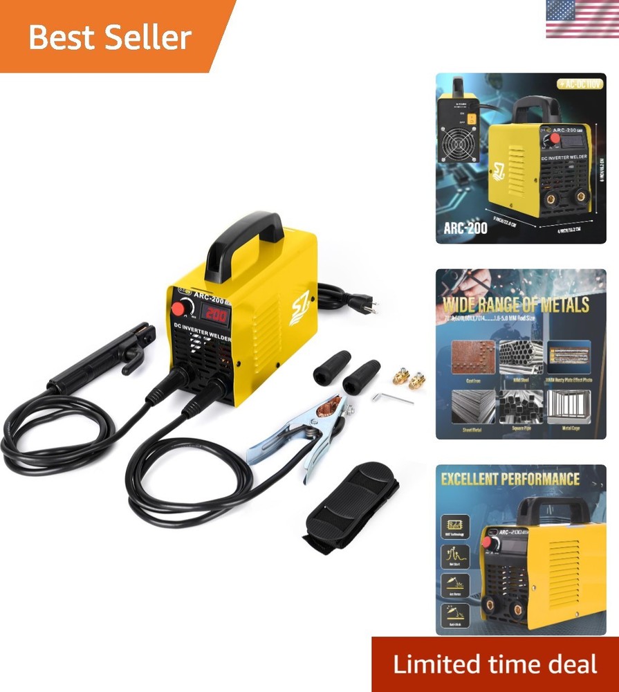 Beginner-Focused 110V 200Amp Welder - Portability & Performance with LCD Display