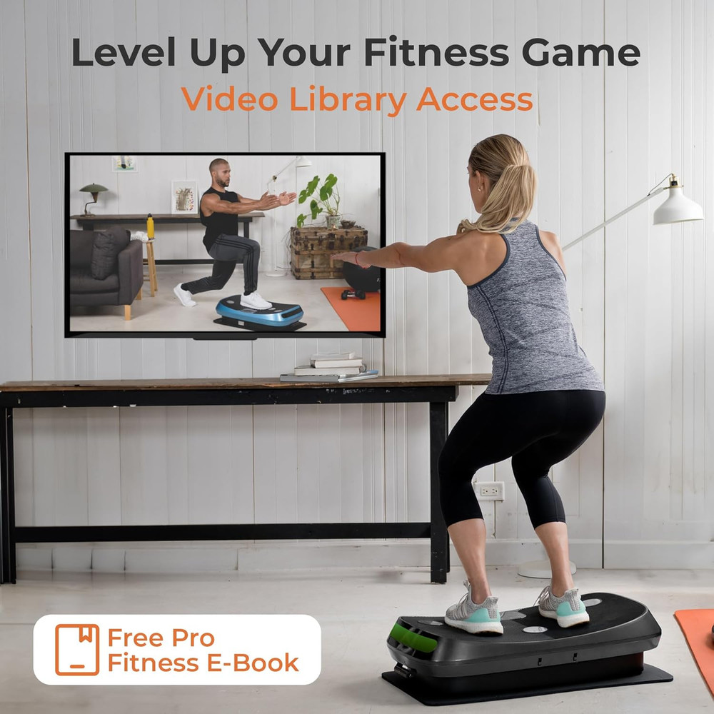 Rumblex 4D Vibration Plate Exercise Machine - Triple Motor Oscillation, Linear,