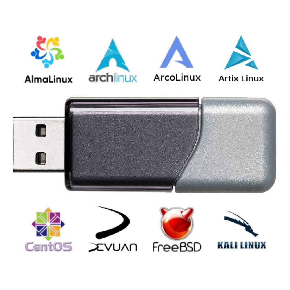100 in 1 Linux Distro Mega Pack Collection Multiboot Live USB 512GB