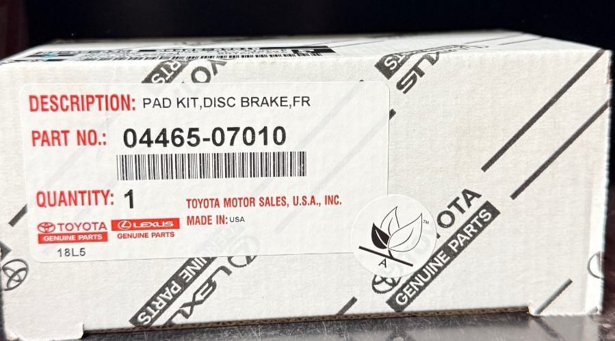 LEXUS/TOYOTA FRONT BRAKE PADS 04465-07010